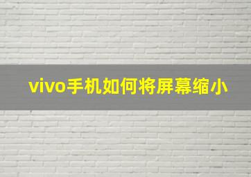 vivo手机如何将屏幕缩小