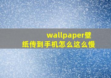 wallpaper壁纸传到手机怎么这么慢