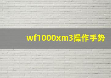 wf1000xm3操作手势