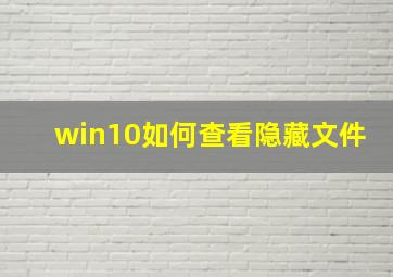 win10如何查看隐藏文件