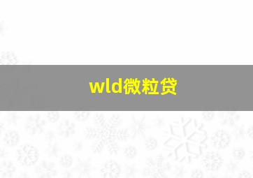 wld微粒贷