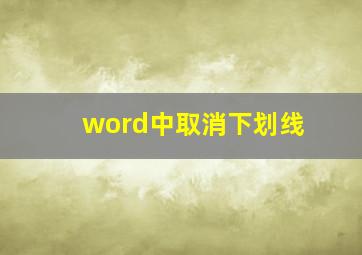 word中取消下划线