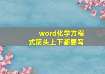 word化学方程式箭头上下都要写