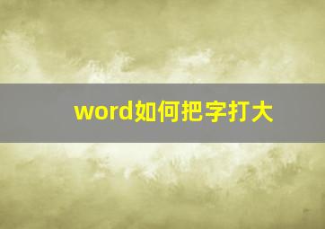 word如何把字打大