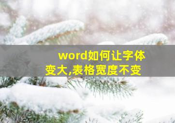 word如何让字体变大,表格宽度不变