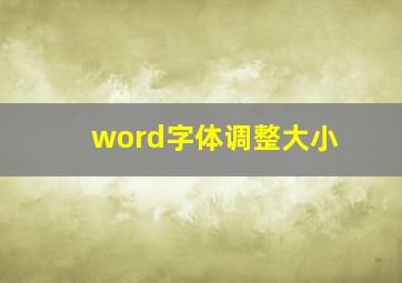 word字体调整大小