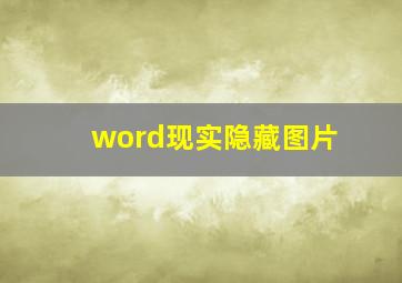 word现实隐藏图片