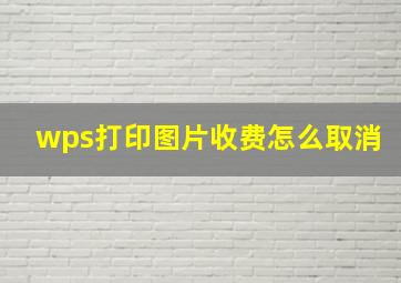 wps打印图片收费怎么取消