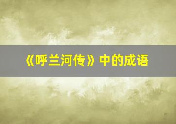 《呼兰河传》中的成语