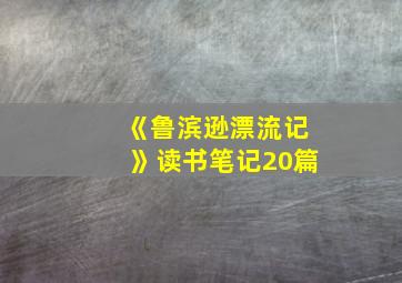 《鲁滨逊漂流记》读书笔记20篇