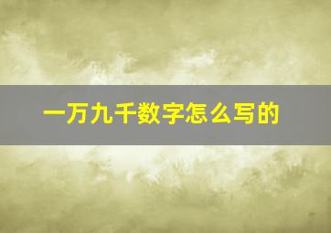 一万九千数字怎么写的