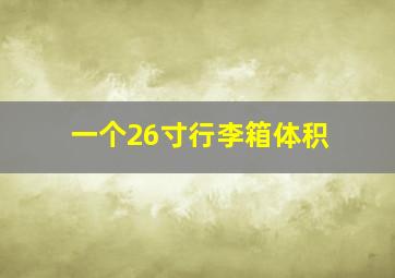 一个26寸行李箱体积