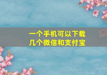 一个手机可以下载几个微信和支付宝