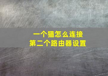 一个猫怎么连接第二个路由器设置