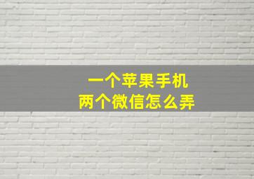 一个苹果手机两个微信怎么弄