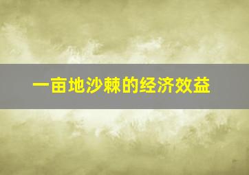 一亩地沙棘的经济效益