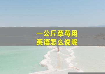 一公斤草莓用英语怎么说呢