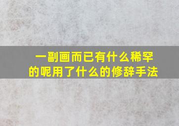 一副画而已有什么稀罕的呢用了什么的修辞手法