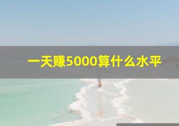 一天赚5000算什么水平