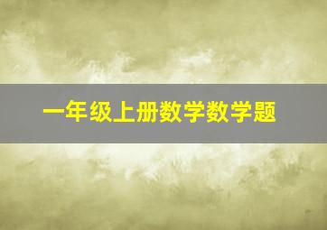 一年级上册数学数学题