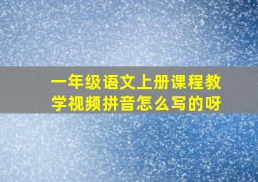 一年级语文上册课程教学视频拼音怎么写的呀