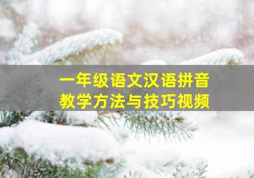 一年级语文汉语拼音教学方法与技巧视频