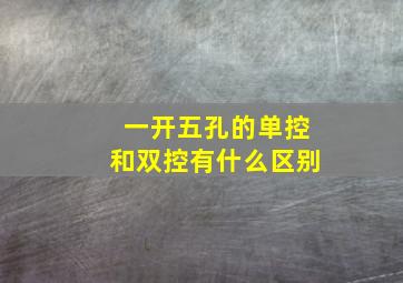 一开五孔的单控和双控有什么区别