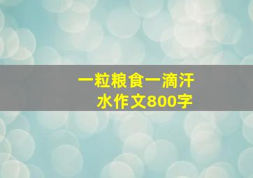 一粒粮食一滴汗水作文800字