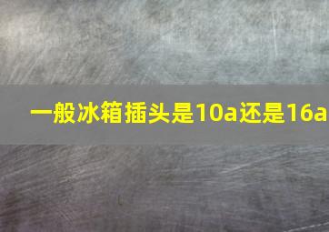 一般冰箱插头是10a还是16a