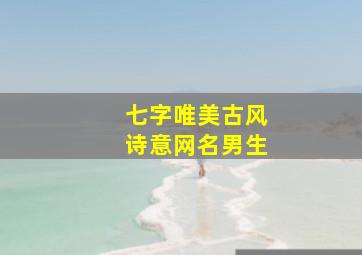 七字唯美古风诗意网名男生