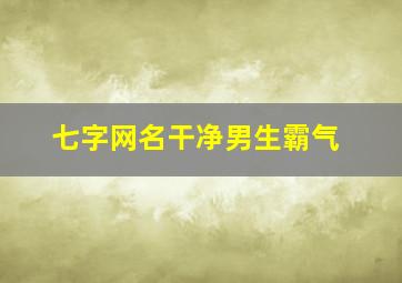 七字网名干净男生霸气