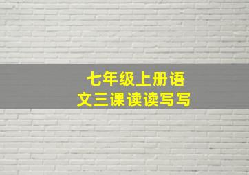 七年级上册语文三课读读写写