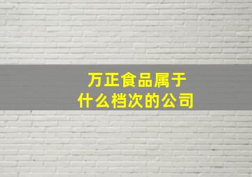 万正食品属于什么档次的公司