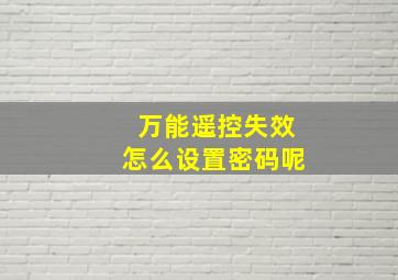 万能遥控失效怎么设置密码呢