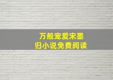 万般宠爱宋墨归小说免费阅读