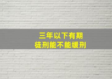 三年以下有期徒刑能不能缓刑