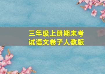 三年级上册期末考试语文卷子人教版