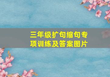 三年级扩句缩句专项训练及答案图片