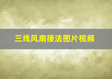 三线风扇接法图片视频