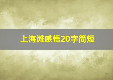 上海滩感悟20字简短