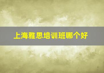 上海雅思培训班哪个好