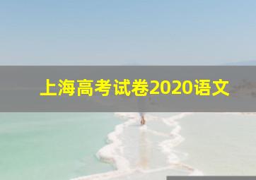 上海高考试卷2020语文