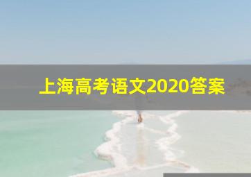 上海高考语文2020答案