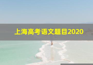 上海高考语文题目2020