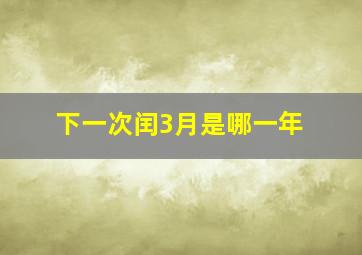 下一次闰3月是哪一年