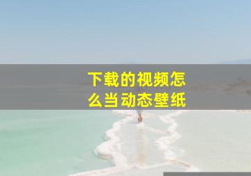 下载的视频怎么当动态壁纸