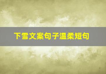 下雪文案句子温柔短句