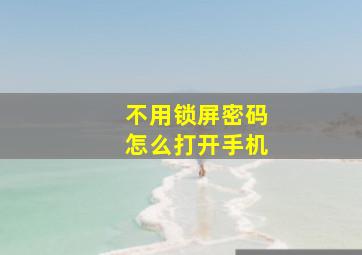 不用锁屏密码怎么打开手机