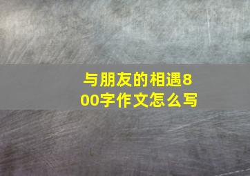 与朋友的相遇800字作文怎么写