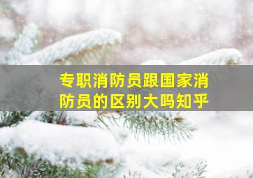 专职消防员跟国家消防员的区别大吗知乎